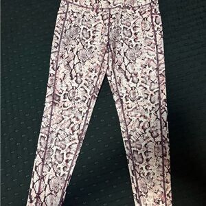 DKNY Sport Snakeskin Print Leggings - Pink and Black